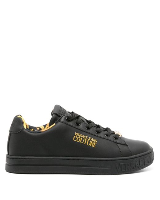 Versace Black Court 88 Leather Sneakers