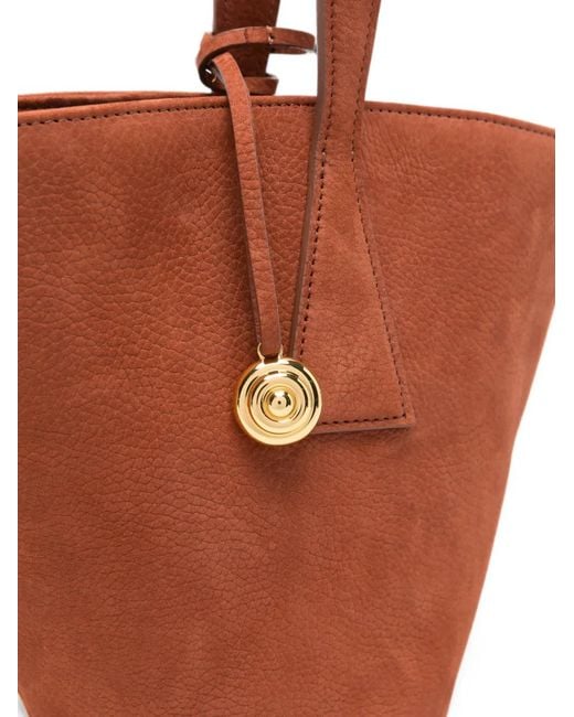 Liffner White Small Leather Bucket Bag