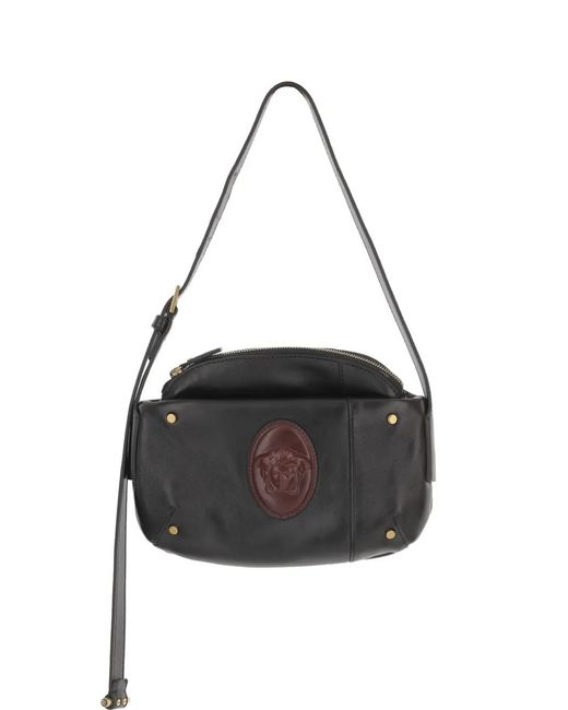 Versace Black Medallion Shoulder Bag