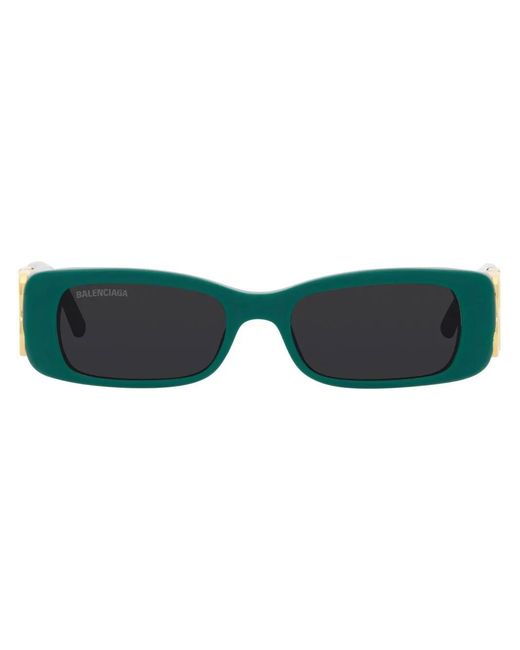 Balenciaga Green Bb0096S Bb-Plaque Sunglasses
