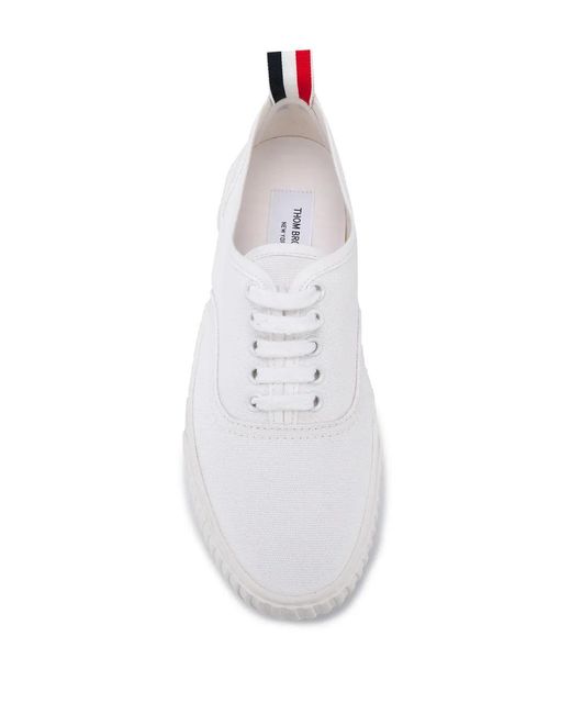 Thom Browne White Heritage Lace-Up Sneakers