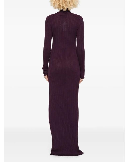 Vestido largo con detalle de imperdible GIUSEPPE DI MORABITO de color Purple