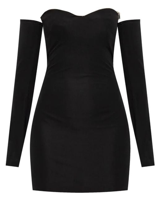 DSquared² Black Off-Shoulder Mini Dress