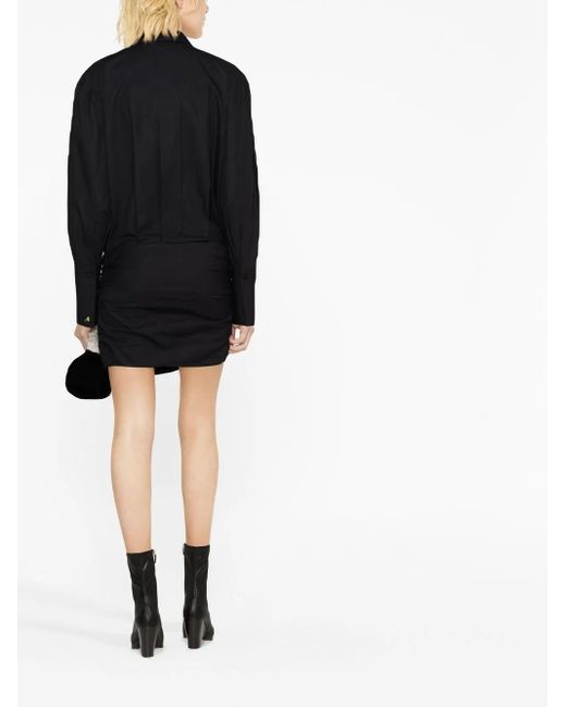 Robe-Chemise À Ourlet Asymétrique The Attico en coloris Black