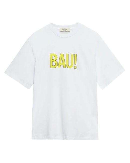 MSGM White Crew-Neck T-Shirt