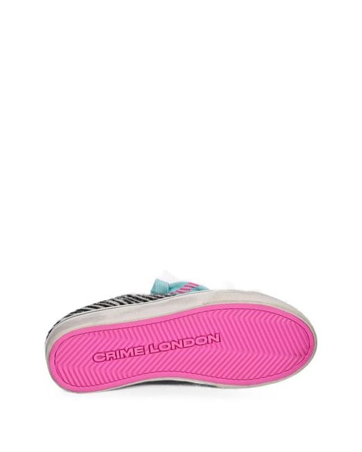 Crime London White Soho Zebra-Print Glitter Sneakers
