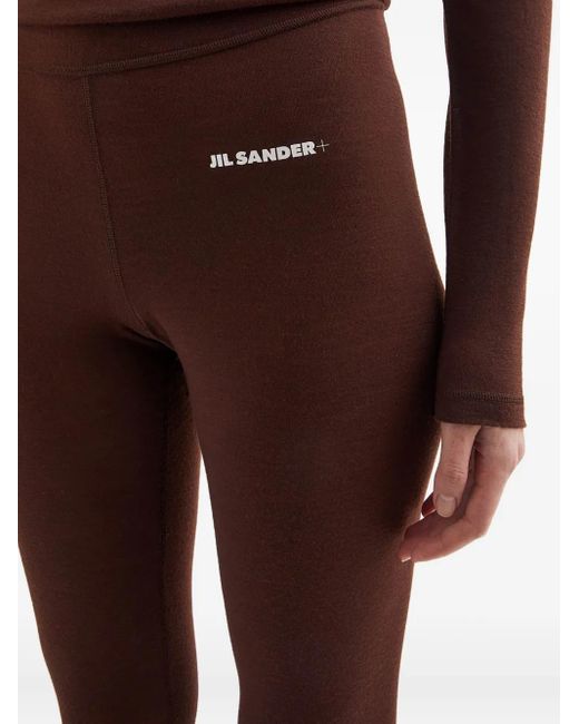 Jil Sander Legging Met Logoprint in het Brown