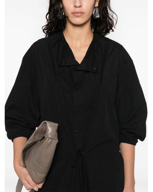 Lemaire Black Oversized Cotton Shirt Dress