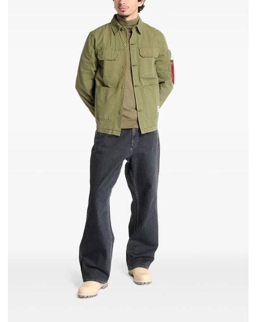 Alpha Industries Green Cotton Shirt for men