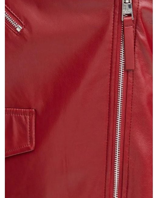 Silvian Heach Red Zip-Fastening Biker Jacket