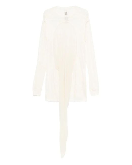 Rick Owens Hollywood Drain Geplooid Gedrapeerd T-Shirt in het White voor heren