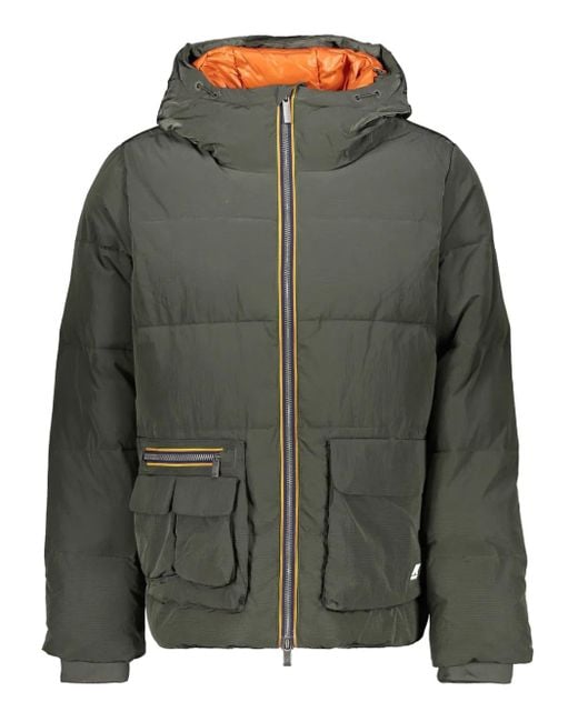 K-Way Green Hooded Down Jacket for men