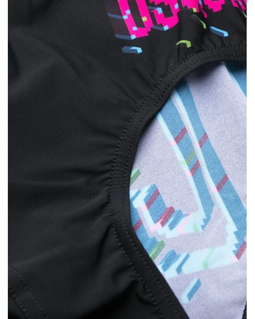 DSquared² Blue Icon-Print Swim Trunks for men