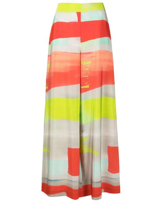 Lenny Niemeyer White Canvas Wide-Leg Silk Trousers