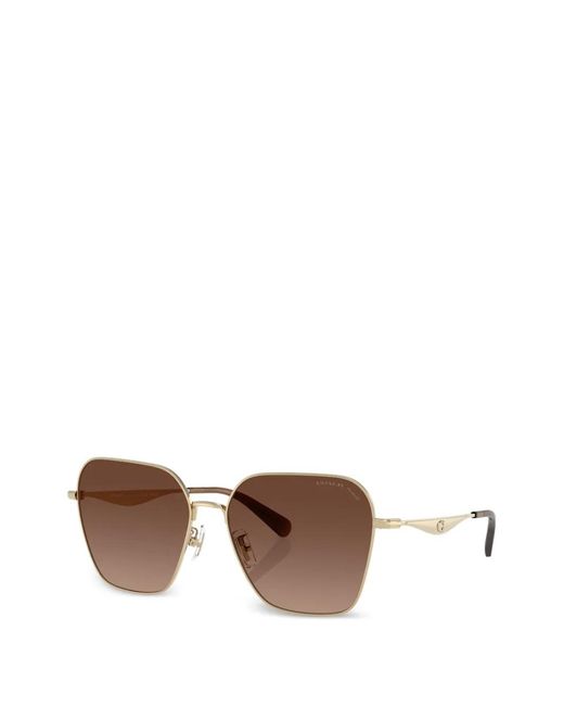 COACH Brown Geometric-Frame Sunglasses