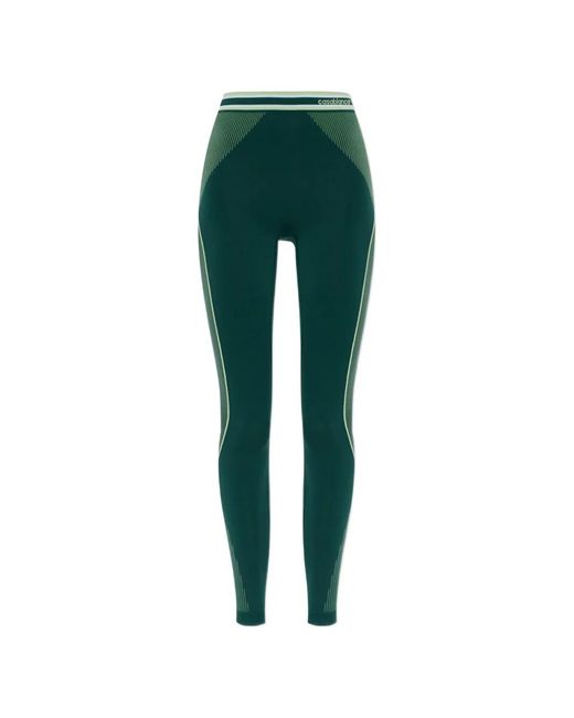 Casablanca Green Logo-Waistband Performance Leggings