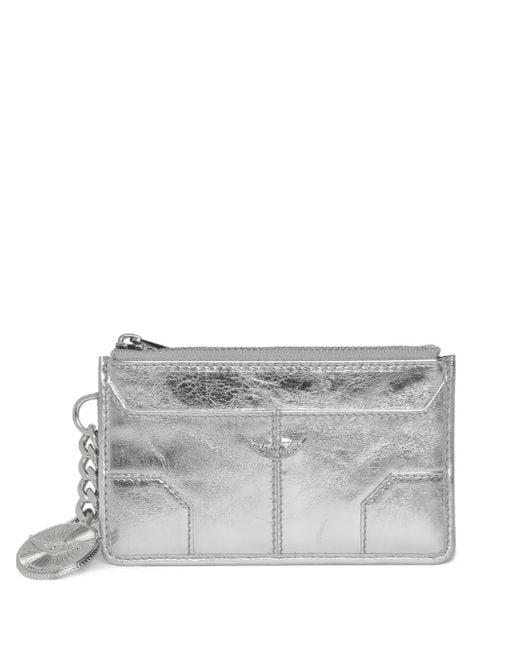 Zadig & Voltaire Gray Sunny Metallic Card Holder