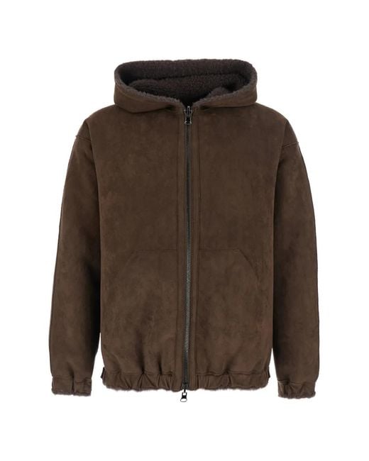VALENTINI 1972 Brown Reversible Hooded Jacket for men