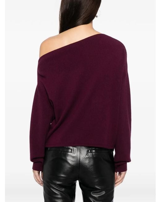 The Sei Purple Asymmetric Draped Jumper