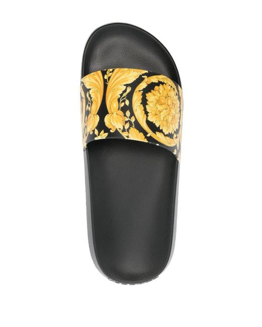 Versace Black Baroque Slides for men