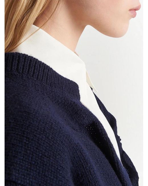 Prada Blue Cashmere V-neck Jumper