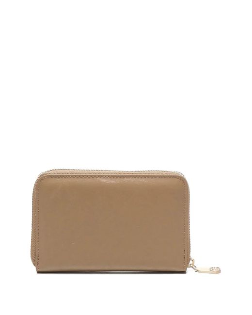 V73 Natural Zip-Around Logo Wallet