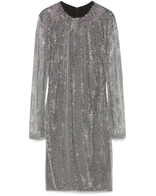 Dolce & Gabbana Gray Crystal-Embellished Mini Dress