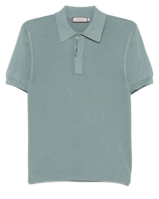 Canali Strukturiertes Poloshirt in Green für Herren