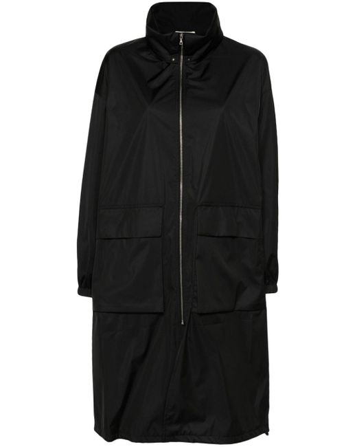 Auralee Black Zip-up Hooded Raincoat