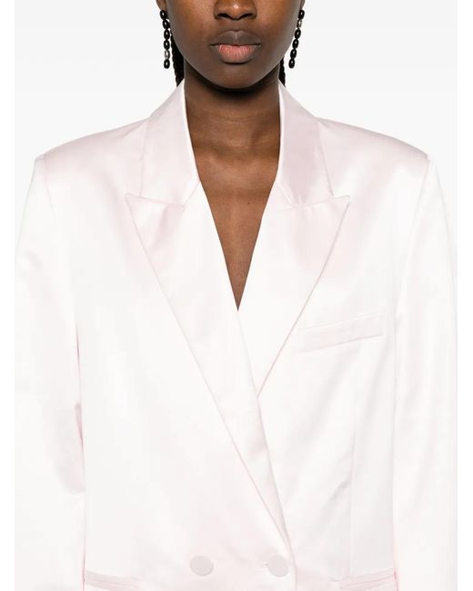 Forte_forte Pink Double-Breasted Satin-Finish Jacket