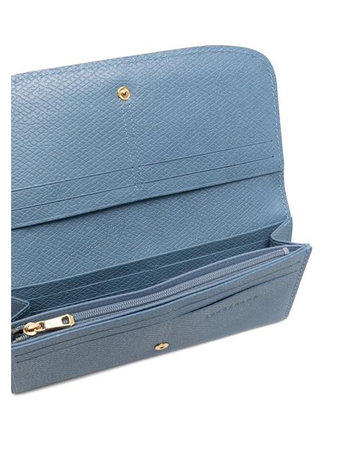 Longchamp Blue Épure Logo-Embossed Wallet