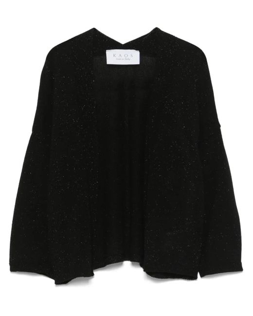Kaos Black Lurex-Detailed Cardigan