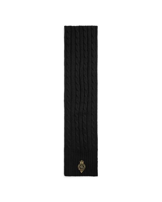 Ralph Lauren Black Écharpe En Maille Torsadée