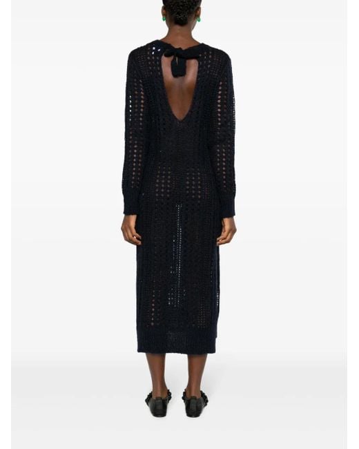 Ganni Black Mohair Lace Dress