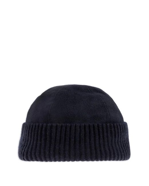 Giorgio Armani Gerippte Beanie in Blue für Herren