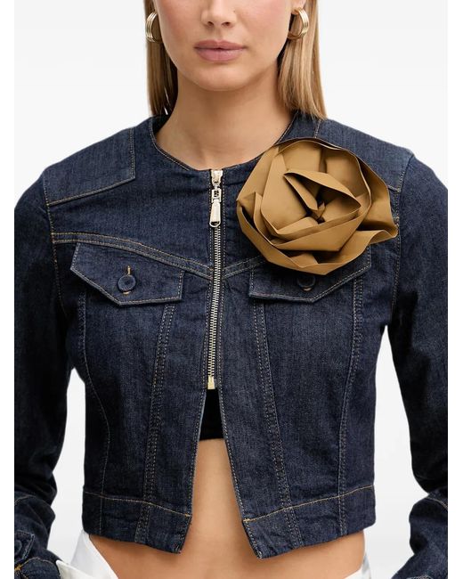 Blugirl Blumarine Blue Zip-Up Cropped Denim Jacket