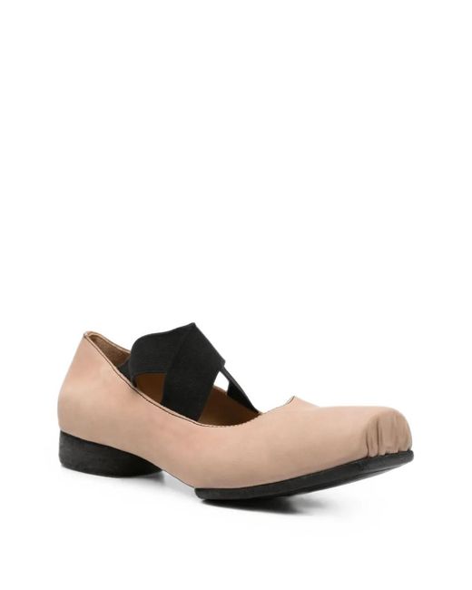 Uma Wang White Cross-Strap Square-Toe Pumps