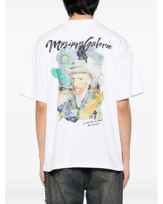 Musium Div. White Van Gogh Print T-Shirt for men