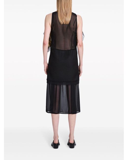 Proenza Schouler Black Sequin-embellished Silk Midi Dress