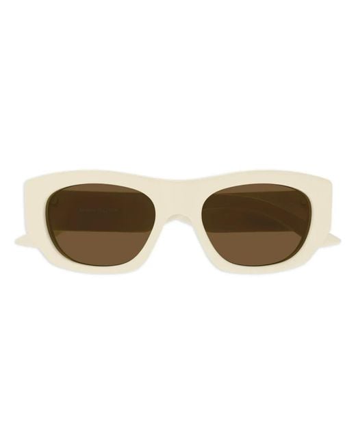 McQueen Natural Logo-Print Sunglasses