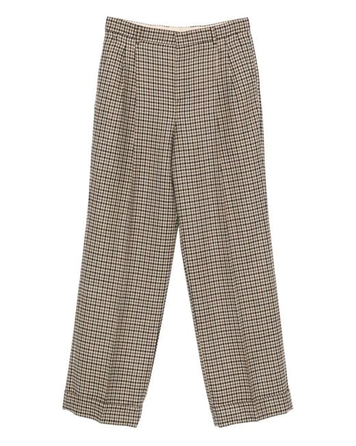 Valentino Garavani Gray Houndstooth Pleat Trousers for men