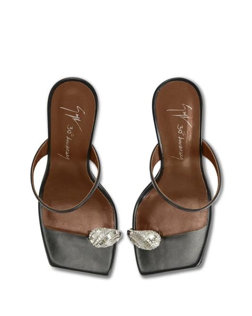 Giuseppe Zanotti Black 90Mm Icon Ring Sandals
