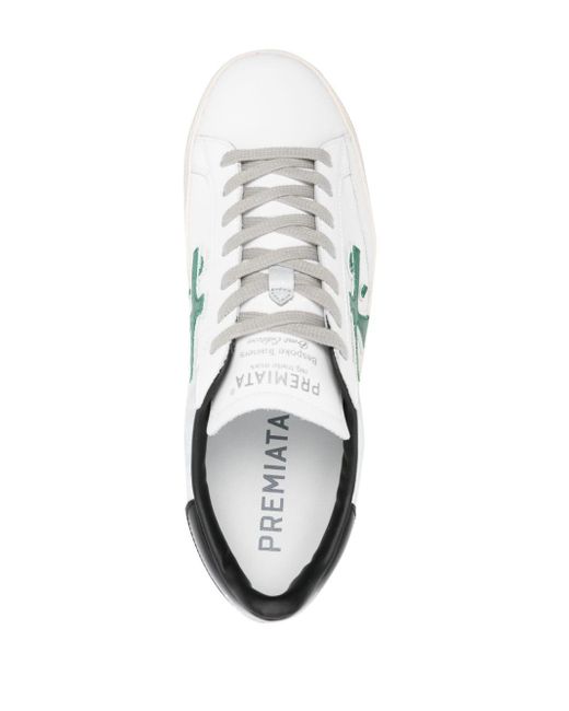 Premiata White Steven Lace-up Sneakers for men
