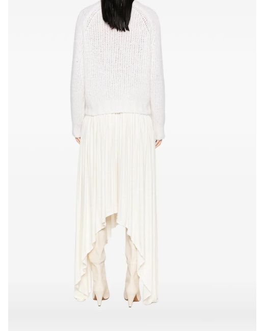 EMERSON RENALDI White Open-Knit Raglan-Sleeve Sweater
