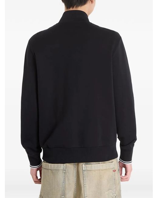 Fred Perry Black Zip-Through Sweater for men