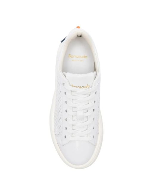 Barracuda White Perforated Platform Sneakers