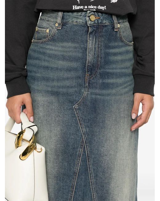 Ganni Blue Heavy Midi Skirt