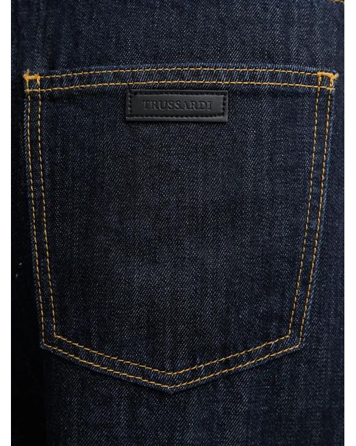 Trussardi Blue Drawstring Wide-Leg Jeans