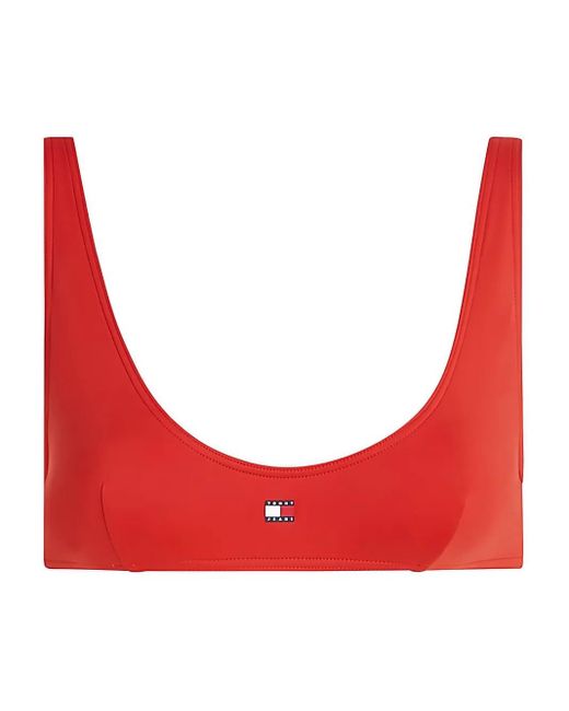 Tommy Hilfiger Red Logo-Print Bikini Top