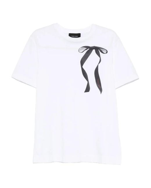 T-Shirt À Imprimé Nœud Simone Rocha en coloris White